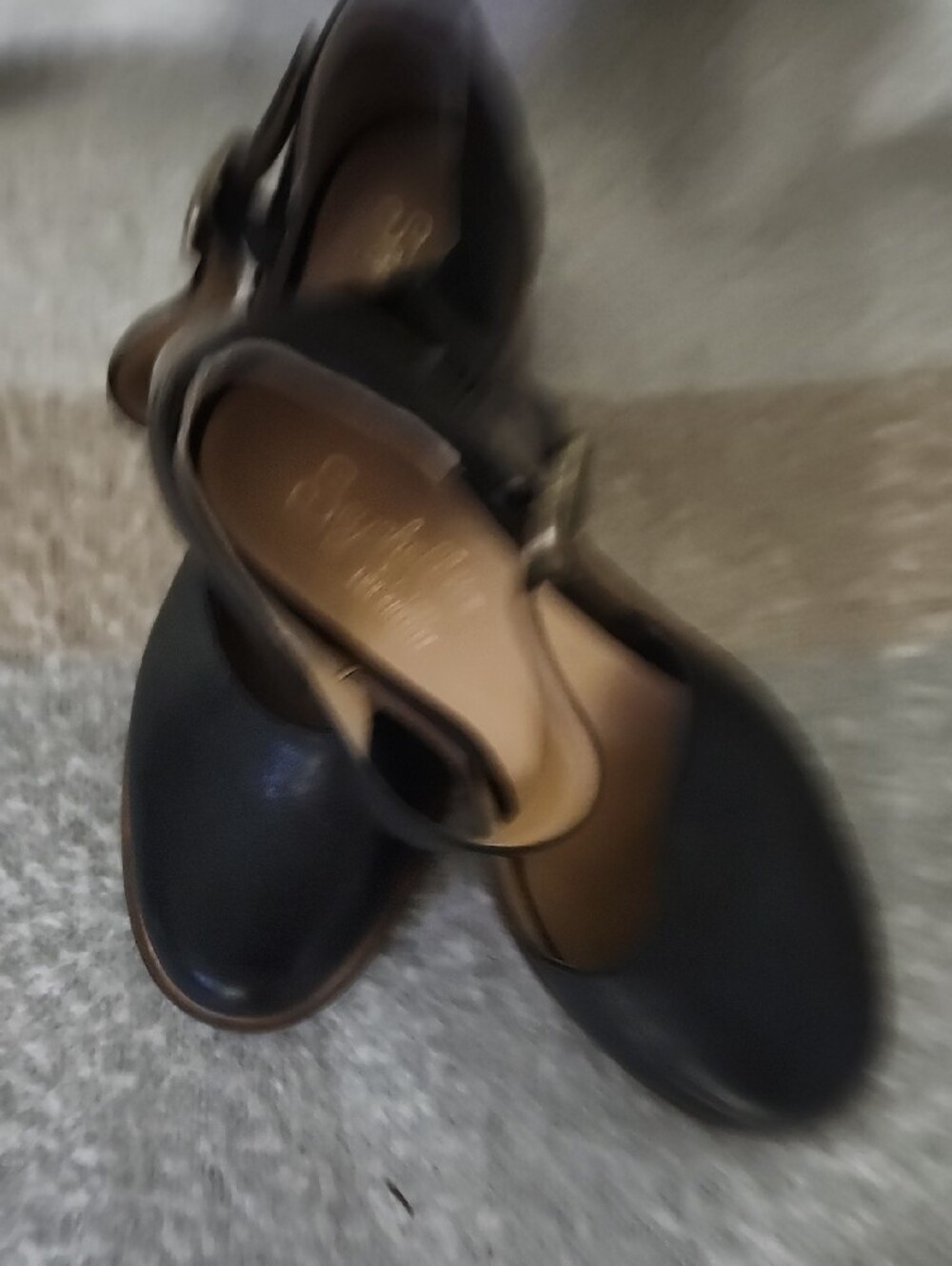 Seychelles Lock and Key Black Leather Mary Jane Block Heels Sz 6.5 Dark Academia - Picture 10 of 10